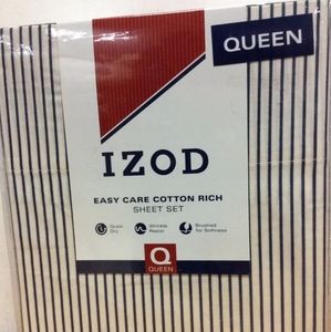 New Izod Queen size sheet set Bradley Stripe